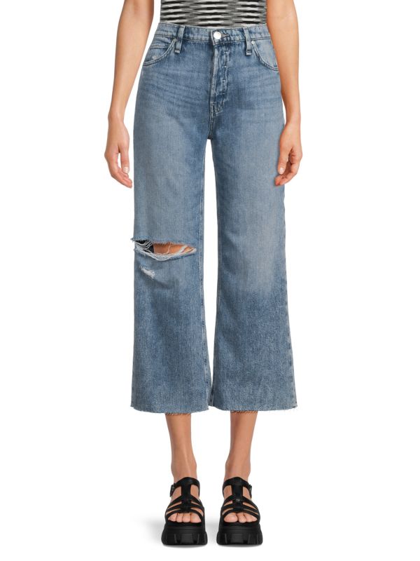 Hudson Rosie High Rise Cropped Wide Leg Jeans